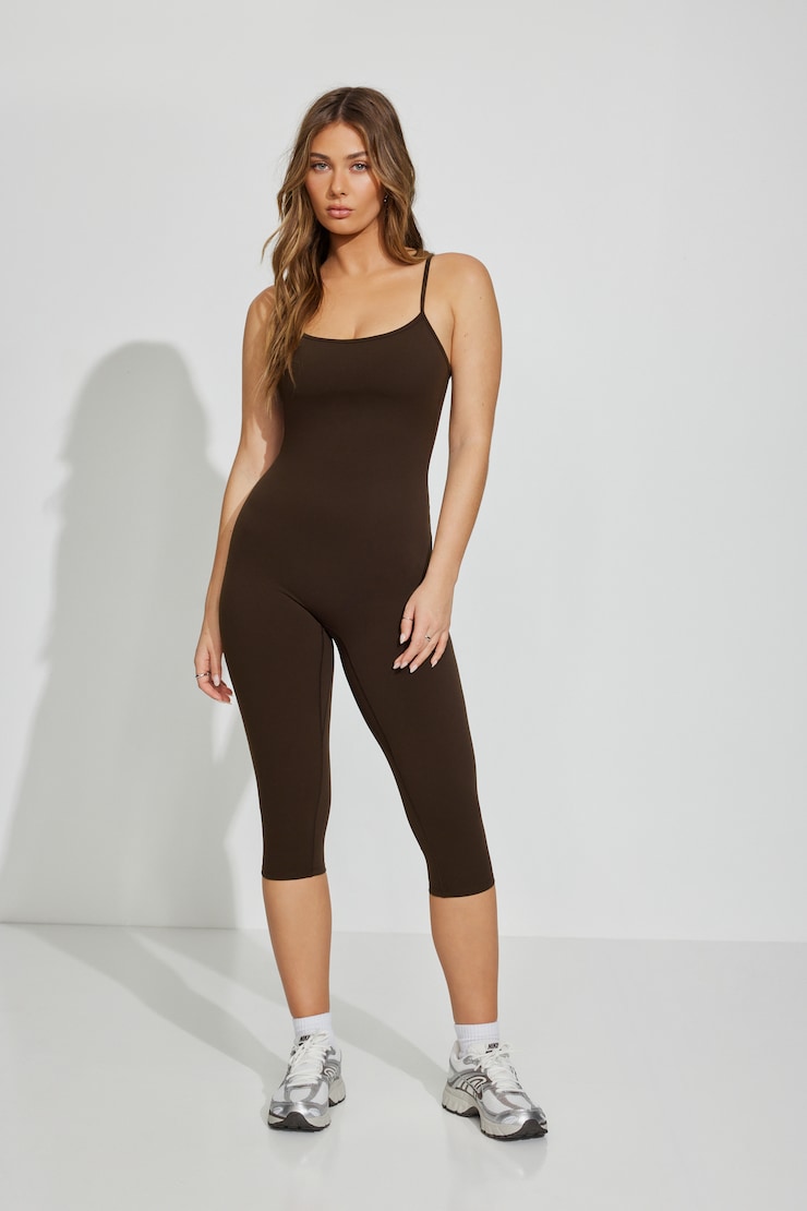 SoftActive Capri Jumpsuit Brown